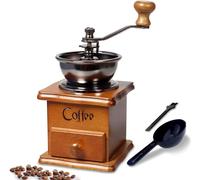 Vendimia Manual Amoladora De Café Molinillo De Café Vintage Molinillo De Mano De Madera Antigua,Cerámica Cónico Burr Portátil De La Manivela