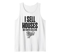 Vendo casas pero el café me vende agente inmobiliario agente inmobiliario Camiseta sin Mangas