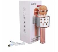 Vendopolis Micrófono Karaoke Bluetooth Microfono Inalámbrico Karaoke Portátil Luz Les Colores, con Altavoces Incorporados, Compatible con Android/iOS, PC, Cambio de Voz 3 Modos de Voz