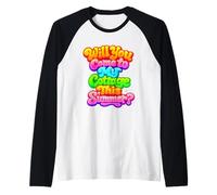 ¿Vendrás a mi cabaña Este Verano cabañas sarcásticas Camiseta Manga Raglan