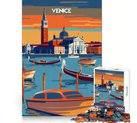 Venecia al Atardecer, Rompecabezas de 1000 Piezas para Adolescentes, Bienestar Cerebral, relajación fácil, Cierre (38x52cm)