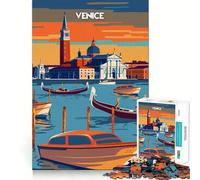 Venecia al Atardecer,Rompecabezas de 1000 Piezas para Adultos,Juguete Que desafía la Mente,Corte preciso,alineación, Actividad Nocturna Divertida para Toda la Familia (38x52cm)