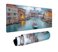 Venecia Alfombrilla Ratón 40 x 90 x 0.3 cm Impermeable Alfombrilla Ratón XXL Ciudad, Mousepad Mejora la Precisión y la Velocidad para Pc Gaming Mouse y Oficina Home Decoration Regalo Hombre FSBD-2092