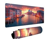 Venecia Alfombrilla Ratón 60 x 140 x 0.3cm Impermeable Alfombrilla Ratón XXL Atardecer, Mousepad Mejora la Precisión y la Velocidad para Pc Gaming Mouse y Oficina Home Decoration Regalo FSBD-1520