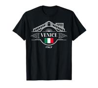 Venecia Italia City Travel Iconic Bridge Flag Design Camiseta