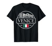 Venecia Italia City Travel Iconic Bridge Flag Design Camiseta