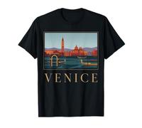 Venecia Italia Ciudad Vieja Europa Canal Góndola Horizonte Gráfico Camiseta