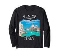 Venecia Italia Souvenir Vintage Europea Viajes Italianos Mujeres Manga Larga