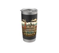 Venecia Italia Viaje Souvenir Retro Ciudad Gran Canal Gráfico Vaso térmico de acero inoxidable de doble pared