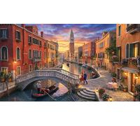 Venecia Romántica Puzzle 1000 Piezas Adultos Y Niños,Deco Pared,Anti-estrés,Premium,Desafío,Regalo Ideal,Rompecabezas,14 Años+,Relax,Reto,Cartón,Educativo 70x50cm