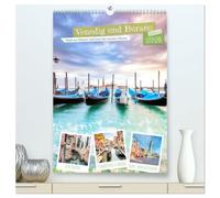 Venedig und Burano, Stadt am Wasser und Insel der bunten Häuser (hochwertiger Premium Wandkalender 2026 DIN A2 hoch), Kunstdruck in Hochglanz: Die ... Burano, mit ihren bunten Häusern.