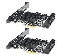 VENEKA 2 chips 88SE9215 de 8 puertos SATA 3.0 a tarjeta de expansión PCIe, adaptador PCI SATA 3 con disipador de calor para disco duro