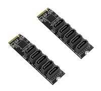 VENEKA 2 tarjetas adaptadoras M.2 a NGFF de 5 puertos SATA3.0 JMB585 M.2 Key M SATA3.0 tarjeta de expansión para PC portátil