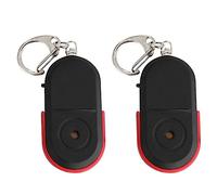 VENEKA 2X Buscador Llaves de Silbato Anti-Perdida Localizador de Llaves de Etiqueta Inteligente de Alarma Inalámbrica Rastreador de Rastreador de Luz LED con Sonido de Silbido