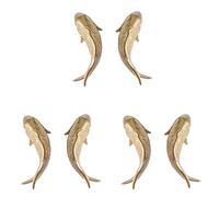 VENEKA 6 piezas de resina para colgar en la pared, diseño de peces dorados para decoración de pared del hogar, restaurante, fondo