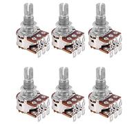 VENEKA 6x Doble Equilibrio Apilado Moleteado Tallo Guitarra Bajo Volumen PotencióMetros de Control Interruptor MN25K