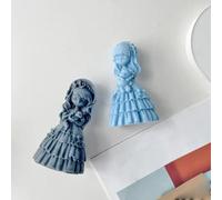 VENEKA C Girl Vela Molde de Silicona PequeñA Princesa MuñEca Yeso Resina JabóN FabricacióN de Velas Kit DecoracióN de Boda Regalo Hecho una Mano