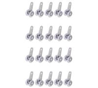 VENEKA Paquete de 20 Poleas de Cojinetes MetáLicos de 45X19 mm con 2 Ruedas de PláStico para Puertas Correderas de Gabinete
