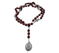 Venerare Cuentas de oración devocional de la coronilla de los Siete Dolores | Gran regalo católico para primera comunión y confirmación | Cuentas de madera con medallas plateadas | Fabricado en Italia