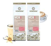 VENESSA Cappuccino Vanilla VCV1 - Café instantáneo con notas de vainilla, 2 x 1 kg, café soluble con sabor a vainilla, aromático cremoso para todas las cafeteras automáticas Vending & Office