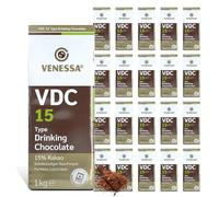 Venessa VDC 15 - Chocolate para beber (20 x 1 kg, para clientes comerciales, 15% de cacao premium y porcentaje de leche, cacao soluble en polvo para gastro, ligeramente dulce, agradable, apto para