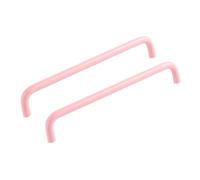 VENEST 2 Uds Color Rosa Tiradores para Armario Pomo Sólidos para Mesita de Noche Aleación de Aluminio Tiradores para Habitación de Niños Manijas para Cajones en Forma de U (Hole Distance 160mm)