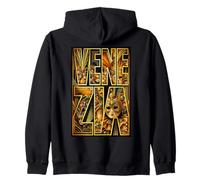 Venezia Máscaras venecianas Doradas Art Deco Carnaval de Venecia Sudadera con Capucha