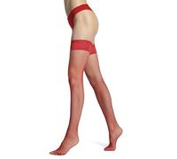 VENEZIANA NUOVA Leotardos para mujer, lencería, medias clásicas de red con una malla media, medias de apoyo con silicona, liguero de encaje, 7 cm de ancho, para mujer