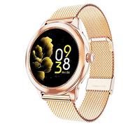 VENEZIANA Relojes Inteligentes， For teléfonos Android iOS Relojes Inteligentes Impermeables, rastreador de Fitness con gestión del Ciclo Femenino (Color : Gold)