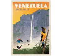 Venezuela: Angel Falls, póster vintage, rompecabezas de 1000 piezas para adultos