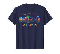 Venezuela Caracas City - Bandera Veneciana Arepas Pan Camiseta, Hombre, Azul Marino, S
