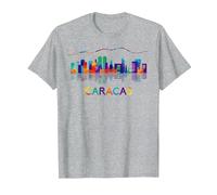 Venezuela Caracas City - Bandera Veneciana Arepas Pan Camiseta, Hombre, Gris Jaspeado, XL