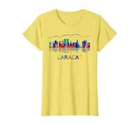 Venezuela Caracas City - Bandera Veneciana Arepas Pan Camiseta, Mujer, Limón, M