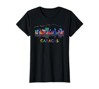 Venezuela Caracas City - Bandera Veneciana Arepas Pan Camiseta, Mujer, Negro, M