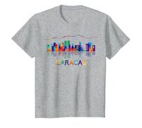Venezuela Caracas City - Bandera Veneciana Arepas Pan Camiseta, Niños, Gris Jaspeado, 2 años