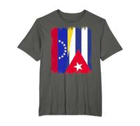 Venezuela Cuba Media Bandera Herencia Cubana Venezolana Camiseta