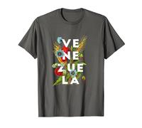 Venezuela Flores Venezolanas Flores Venezolanas Florales Camiseta, Hombre, Asfalto, 3XL