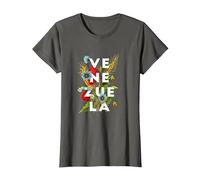 Venezuela Flores Venezolanas Flores Venezolanas Florales Camiseta, Mujer, Asfalto, XL