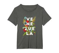 Venezuela Flores Venezolanas Flores Venezolanas Florales Camiseta, Mujer Tallas Grandes, Asfalto, 2XL Grande