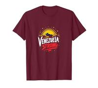 Venezuela Fuerte: Orgullo patriótico del Atardecer del Horizonte Camiseta, Hombre, Granate, XXL