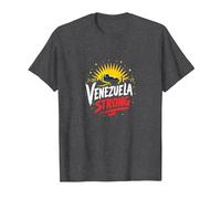 Venezuela Fuerte: Orgullo patriótico del Atardecer del Horizonte Camiseta, Hombre, Jaspeado Oscuro, S