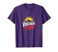 Venezuela Fuerte: Orgullo patriótico del Atardecer del Horizonte Camiseta, Hombre, Morado, L