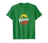 Venezuela Fuerte: Orgullo patriótico del Atardecer del Horizonte Camiseta, Hombre, Verde Kelly, XL