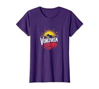 Venezuela Fuerte: Orgullo patriótico del Atardecer del Horizonte Camiseta, Mujer, Morado, S