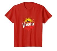 Venezuela Fuerte: Orgullo patriótico del Atardecer del Horizonte Camiseta, Niños, Rojo, 10 años