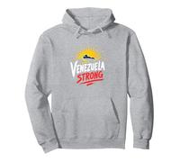 Venezuela Fuerte: Orgullo patriótico del Atardecer del Horizonte Sudadera con Capucha, Unisex para Adultos, Gris Jaspeado, S
