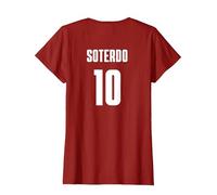 Venezuela La Vinotinto Fútbol Soteldo Venezolano Camiseta, Mujer, Arándano, S