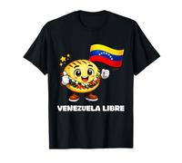 Venezuela Libre Venezolana Libertad Fuerte Bandera Arepa Camiseta