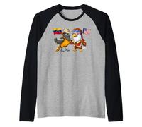 Venezuela USA Raíces Bandera venezolana Americana Orgullosa Camiseta Manga Raglan