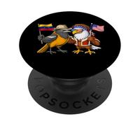 Venezuela USA Raíces Bandera venezolana Americana Orgullosa PopSockets PopGrip Adhesivo